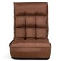 Coffee 4-Position Adjustable Floor Chair Folding Lazy Sofa with Side Pocket - Image 6