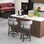 27/31 Inch Swivel Bar Stool with Upholstered Back Seat and Footrest - Image 2