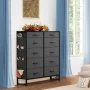 Dextrus Fabric Dresser with 10 Drawers, Dresser for Adult Bedroom, Closets, Tall Storage Tower - Image 1