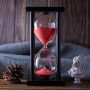 Hourglass Timer with Red Sand, 45 Minute Wooden Frame - Image 2