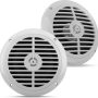 Pyle 6.5 Inch Dual Marine Speakers - 2 Way Waterproof and Weather Resistant Outdoor Audio Stereo Sound System with 120 Watt Power, Polypropylene Cone and Cloth Surround - 1 Pair - PLMR67W (White) - Image 1