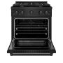ZLINE - 30 in. Wide 4 Burner 4.2 cu. ft.  Paramount Dual Fuel Freestanding Black Stainless Steel Range with  Convection Oven - Black Stainless Steel - Image 2