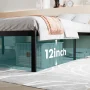 ZUNMOS 14 Inches Twin Bed Frame, Heavy Duty Metal Platform with Storage Space Under Frame, No Box Spring Needed Twin Size Bed Frame, Black - Image 6