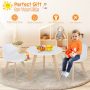 Modern Kids Activity Play Table and 2 Chairs Set with Beech Leg Cushion - Image 6