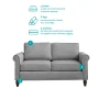 MUZZ Living Room Furniture Sets with 5.9"Upholstered Cushion, 3-Seater Sofa Couch and Loveseat, Sofa Set for Living Room(Light Grey) - Image 2