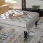 Linon Isabelle Velvet Square Tufted Ottoman, Multiple Colors - Image 2