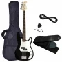 Costway Black Full Size 4 String Electric Bass Guitar with Strap Guitar Bag Amp Cord - Image 2