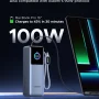 UGREEN - Nexode 200W 25,000mAh Power Bank with 2 Built-in Cables, Portable Charger for Laptops, Tablets, Cell Phones, and More - Silver - Image 3