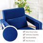 Blue Modern Berber Fleece Accent Chair with Ottoman and Waist Pillow for Living Room - Image 6