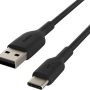 Belkin - BOOST↑CHARGE USB-C to USB-A Cable 6.6ft for iPhone, Samsung, Google Pixel, iPad Pro, Nintendo Switch 2 & More - Black - Image 1