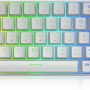 Ractous RTK63P 60% Mechanical Gaming Keyboard Hot Swappable Type-C RGB Backlit PBT keycaps 63Key Mini Compact Keyboard with Full Key Programmable-White(Optical Red Switch) - Image 4