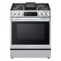 LG - 30-in Wide 6.3 Cu. Ft. Smart Slide-in Dual Fuel True Convection Range with 5 Burners, EasyClean and Air Fry - Stainless Steel - Image 1