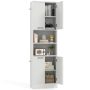Oak 75 Inch Kitchen Pantry Cabinet Tall Cupboard with Doors and Shelves - Image 3