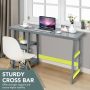 Wooden Trestle Computer Desk with 2-Tier Removable Shelves - Image 3