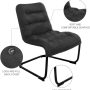 Zenree Upholstered Durable Metal Modern Chair with Soft Cushion, Black - Image 5