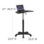 Robertson Eve Sit to Stand Height Adjustable Mobile Laptop Desk/Speaker's Lectern - Image 2