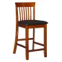 Jonas 24 in. Dark Cherry Mission High Back Wood Counter Stool with Faux Leather Seat - Image 1
