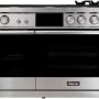 Dacor - 48 in. Wide 6 Burner Contemporary 6.6 Cu. Ft. Slide-In Double Oven Dual Fuel Four-Part Pure Convection Range - Silver Stainless Steel - Image 1