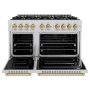 ZLINE - 48 in. Wide 8 Burner Autograph Classic Double Oven Dual Fuel Freestanding Range w/ Champagne Bronze Accents - Stainless Steel - Image 2
