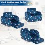 Blue 3-in-1 Convertible Kid Sofa Bed Flip-Out Chair Lounger for Toddler - Image 4