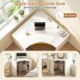 Corner Computer Desk Triangle Home Office Desk with Adjustable Shelf and Arc-Shaped Profile - Image 6
