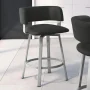 Stinson 26 in. Glossy Grey Metal Charcoal Mat Black Polyurethane Counter Stool - Image 1