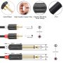 J&D Dual 1/4 inch TS to Dual RCA Stereo Audio Interconnect Cable, Gold Plated Audiowave Series 2 x 6.35 mm Male TS to 2 RCA Male PVC Shelled Adapter Cable, 15 Feet - Image 2