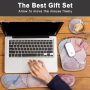 Keyboard Wrist Rest Memory Foam Ergonomic Mouse Pad with Computer Wrist Support Set with Non-Slip Rubber Base Coaster for Home, Office Easy Typing and Pain Relief - Pink Gold Marble - Image 5