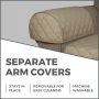 Mainstays 3-Piece Reversible Microfiber Sofa Pet Cover Protector, Tan/Red - Image 5