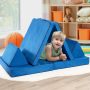 Girls Boys Modular Sofa and Play Couch Set with 2 Folding Mats and 2 Triangular Pillows - Image 2