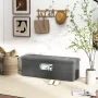 Costway 43” Folding Ottoman Bench with Storage Chest & Pocket End of Bed Bech End of Bed Bech with Divider Dark Gray - Image 6
