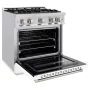 ZLINE - 30 in. Wide 4 Burner 4.2 cu. ft. Classic Dual Fuel Freestanding Range with Convection Oven - Black Matte - Image 3