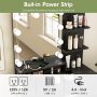 Veanerwood LED Lights Dressing Table Dressing Stool Table Set black - Image 3