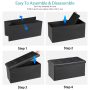 30 inches Folding Storage Ottoman 80L Storage Bench for Bedroom Hallway Black - Image 3