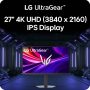 LG - UltraGear 27" IPS Dual Mode (4K UHD 180Hz, FHD 360Hz), 1ms, NVIDIA G-SYNC, AMD Freesync Gaming Monitor (HDMI, DP, USB-C) - Black - Image 4