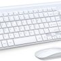 Wireless Keyboard and Mouse Ultra Slim Combo, TopMate 2.4G Silent Compact USB 2400DPI Mouse and Scissor Switch Keyboard Set with Cover, Batteries Included, for PC/Laptop/Windows/Mac - White - Image 1