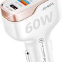 SUNDA 60W USB C Fast Car Charger, 4-Ports Car Charger Adapter, Dual Type C PD30W/PPS30W Compatible with iPhone17/16/15 Pro/Max/iPhone14/iPad Pro/Galaxy/SamsungS25, Dual USB-A 18W QC3.0 for Android - Image 1
