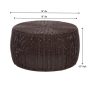 9 in. H Brown Resin Wicker Foot Stool Ottoman - Gray - Image 3