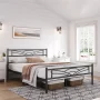 Renwick Skylar Cloud-Inspired Design Metal Bed, Full, Black - Image 1