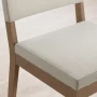 Nathan James Linus Modern Upholstered Dining Chair, Solid Rubberwood Legs in a Wire-Brushed Light Brown Finish - Image 6