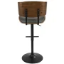 Lombardi Mid-Century Modern Adjustable Barstool in Walnut with Grey Faux Leather by LumiSource - Image 5