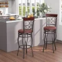 Costway Set of 2 Vintage Bar Stools Swivel Padded Seat 30'' Bistro Dining Kitchen Pub Chair High Back - Image 2