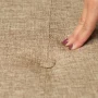 Simplify Faux Linen Double Folding Storage Ottoman, Natural Beige - Image 5