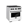 ZLINE - 30 in. Wide 4 Burner 4.2 cu. ft. Autograph Paramount Dual Fuel Freestanding Range with White and Black Accents - White - Image 3