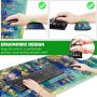 ArtSo Large Gaming Mouse Pad Set, Keyboard Wrist Rest Support + Mouse Wrist Cushion + Extended Mousepad + Coaster, 35x15.5in Multifunctional Desk Mat 4pcs, Oil Painting Flowers - Image 2