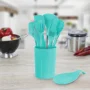 Light Teal Silicone Cooking Utensils (Set of 12) - Image 6