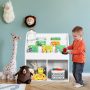Kids Wooden Bookshelf Bookcase Children Toy Storage Cabinet Organizer - White - Image 1