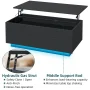 Hommpa LED Lift Top Coffee Table with Storage Modern Coffee Tables for Living Room Rectangle High Gloss Center Table with 2 Drawers - Image 2