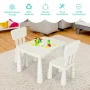 Gymax Kids Table & 2 Chairs Set Toddler Activity Play Dining Study Desk Baby Gift White - Image 6