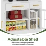 DEXTRUS 71" Kitchen Pantry Storage Cabinet with Power Outlet, Drawer, Cupboard, Microwave Stand, White - Image 3